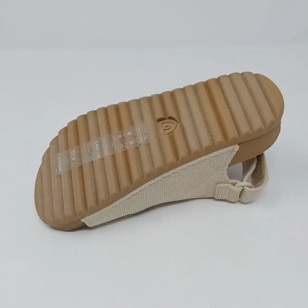 Rothy's Kids Double Strap Sandal Conch Beige Knit US Kids 10 EU 27 NIB